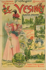 Chemin de Fer de l&39;Ouest to Le Vesinet、c.1895-1900のポスター